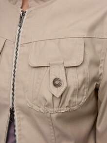 COUREZ Spring Summer Zip Up Jacket/ Y2K /Casual Vintage - Grey - View 8