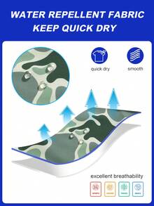 Manfinity VDAYZ Pantalones cortos de playa casuales con cintura elástica y bolsillos, de camuflaje para hombres - Verde Oliva - Ver 7