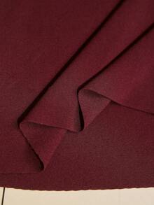 MOTF PREMIUM VESTIDO LARGO DE PUNTO AJUSTADO CON HOMBROS DESCUBIERTOS Y BAJO DE SIRENA ELÁSTICO PARA MUJER - Burdeos - Ver 7