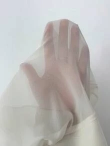 Modelyn Chân váy mini xòe tay bồng bằng chiffon thắt nơ cổ tim thời trang - Màu be - Xem 8