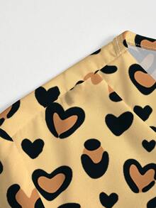 PopScrub Bộ đồng phục y tá nữ cổ chữ V tay ngắn có túi, in hình trái tim và họa tiết da báo, thích hợp cho mùa xuân/hè. - Nhiều màu - Xem 7