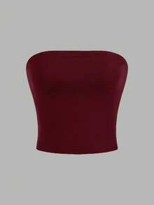 SHEIN EZwear 3pcs Women's Casual Sexy Burgundy Camisole Set, Basic Style Suitable For Spring/Summer Spring - Burgundy - View 5