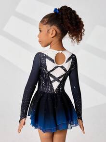 Fashionable Ice Skating Outfit, Elegant Shiny Jumpsuit For Training - Multicolor - View 2