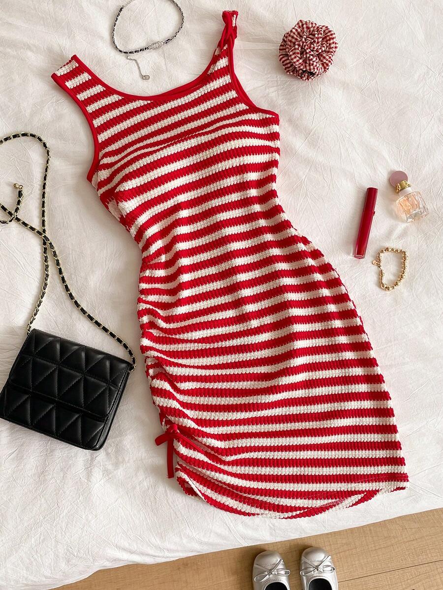 1pc Teenage Girls' Fresh & Sweet White Dress, Soft & Flowy Silhouette, Non-Fuzzy Lightweight Design, Suitable For Study, Outings, Campus And Other Spring Occasions - Multicolor - View 1