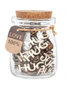 1PC Hugs In A Jar, Hugs To Give Those You Miss, HUG Wooden Cutout Letter Funny Gifts, Jar Of Hugs Gift For Birthday, Anniversary, Christmas, Valentine's Day, Thanksgiving. HUG Wooden Cutout Letter Gifts For Parents And Relatives, And Friends. Christmas Gift, Xmas Gifts, Christmas Stocking Fillers, Christmas Decorations - Hugs In a Jar - View 10