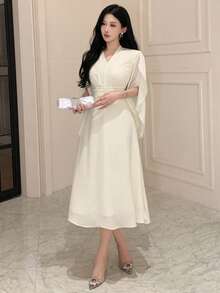 Dazy Tall Robe longue élégante avec taille cintrée pour grandes tailles