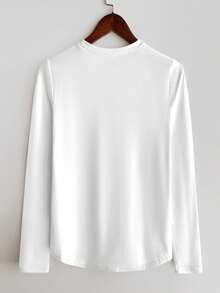 2026 Holiday Print Women's Long-Sleeved Street Fashion Apparel, Everyday Casual Versatile, Holiday Vacation Outing, Comfortable Home Wear Women's Top T-Shirt - White - View 2
