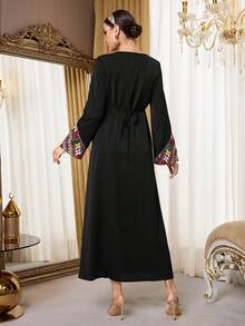 Al Najma Women's Turkish Maxi Dress & Arabic Traditional Abaya - Black - View 5