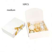 1/5/10pcs Mini Black Lid Gift Boxes, Luxury Black Ribbon Gift Boxes For Wedding, Birthday, Party, Bridesmaid, Graduation, Valentine's Day, Mother's Day - Multicolor - View 9