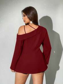 Viva Relle Bộ đồ đỏ hở vai gợi cảm, cỡ lớn, thích hợp cho tiệc Giáng sinh. - Màu Đỏ Sâu - Xem 4
