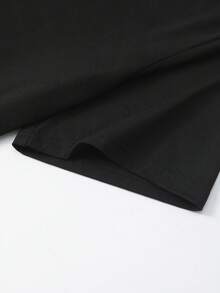 SHEIN Unity 2 Áo thun nữ dáng rộng cổ bất đối xứng, màu đen và cà phê thanh lịch, áo phông cỡ lớn - Nhiều màu - Xem 3
