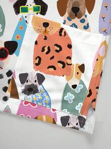 PopScrub 时尚卡通狗狗动物印花V领短袖女式/护士服上衣，春夏款 - 彩色 - 查看 4