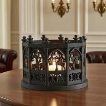 哥特复古黑色节日烛台，皇冠造型节日装饰烛台，创意可爱烛台，茶杯造型烛台，桌面装饰品，适用于家居、客厅、新年、生日礼物、季节性展示、节日派对装饰 - 彩色 - 查看 2