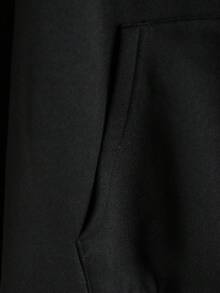 Manfinity Dauomo 男士秋季外套、冬季服装、连帽拉链卫衣、街头服饰、十字印花设计、户外、购物、休闲服饰 - 黑與白 - 查看 5