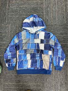 Rovax Women's All-Over Print Pullover Long Sleeve Casual Sweatshirt - Blue - View 1