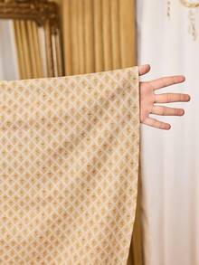 Al Najma Women's Geometric Print Long Sleeve Loose Casual Arabic Style Dress Kaftan Jalabiya Dress - Brown - View 7