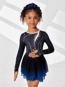 Fashionable Ice Skating Outfit, Elegant Shiny Jumpsuit For Training - Multicolor - View 4