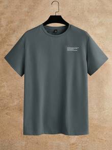 Manfinity VCAY 3件套男士圆领标语印花休闲百搭通勤度假短袖T恤 - 彩色 - 查看 5