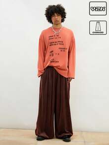 COUREZ Unisex Low Rise Oversized Velour Joggers With Contrast Piping /Summer Outfits For Women Y2K Summer Bottoms Summer Clothes Vintage - Brown - View 1