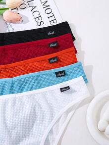 DesireSculpt 5pcs/Pack Women's Everyday High Elasticity Comfortable Briefs - Multicolor - View 5