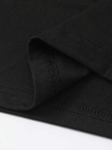 SHEIN Unity 2 Áo thun nữ dáng rộng cổ bất đối xứng, màu đen và cà phê thanh lịch, áo phông cỡ lớn - Nhiều màu - Xem 5