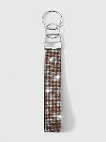 ROMWE Goth 1 Accesorio de anillo, llavero, colgante, bolso, etc. con estampado de ciervo, puntos, leopardo, patrón animal, gradiente brillante y brillante, encrusted de diamantes, correa de nailon de lujo de alta gama, estilo Y2k, adecuado para uso diario de hermanas, novias, amigas, niñas y mujeres, regalo de vacaciones - Multicolor-2 - Ver 11