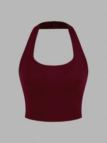 SHEIN EZwear 3pcs Women's Casual Sexy Burgundy Camisole Set, Basic Style Suitable For Spring/Summer Spring - Burgundy - View 6