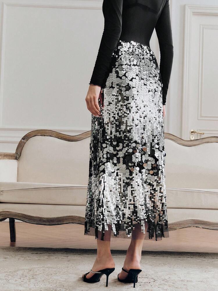 Women's New Sequin & Beaded Elegant Ball Gown Skirt