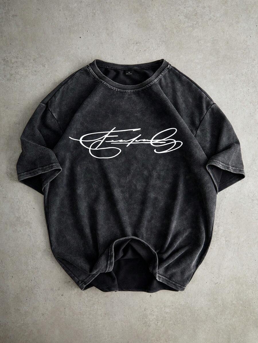 PAVTROS Áo thun nam phong cách đường phố cổ điển, kiểu dáng thường ngày, in hình chữ tiếng Anh, thích hợp cho các lễ hội âm nhạc ngoài trời, tụ tập bạn bè, quà tặng cho bạn trai/chồng, quà kỷ niệm, màu đen. - màu đen - Xem 1