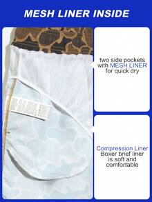 Manfinity VDAYZ Men's Casual Printed Beach Shorts - Army Green - View 5