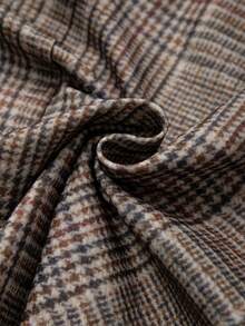 Franclia Women's Plaid Print Pleated Waist Skirt, Slimming And Elegant Style, Brown Plaid Mini Skirt.Winter Clothes For Women,Summer,Spring,Valentine's Day,Valentines Day Outfit,Carnival,Beach,Party,Birthday,Gym,Going Out,Elegant,Vacation,Casual,Y2k,Graduation Season Attire, Fashionable Casual Commuter Wear, Business Office Wear, Versatile And Stylish Everyday Casual Wear, Urban Teacher's Professional Attire - Brown - View 4