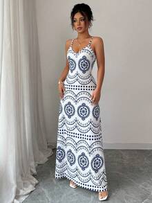 Selianne Damklänning med tryck och avslappnad semesterstil i Paris