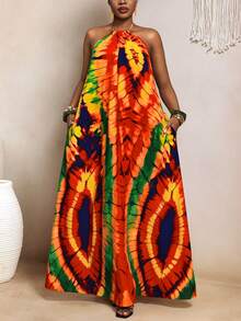 BamGleam 女士彩色印花露背连衣裙 - 彩色 - 查看 2