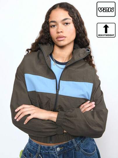 COUREZ 高领宽松运动外套 Y2K 复古风