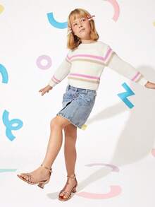 Mini mi #MiniMuse 女童闪亮玫瑰金小猫跟凉鞋，饰有水钻绑带和踝扣——派对和选美比赛的完美之选 - 金色 - 查看 4