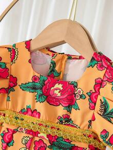 SHEIN Baby Girl's Ahlam Prayer Dress,Summer Boho Family Matching Dress - Yellow - View 5