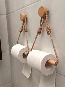 1/2 件装饰性悬挂式卫生纸巾架 - 节省空间的浴室纸巾分配器，可轻松更换卷纸 - 适合现代家庭的时尚浴室配件 - 彩色 - 查看 1