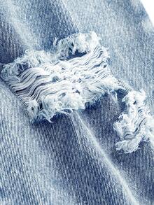 Little Byeori 女童短袖破洞牛仔连体裤 - 淺色水洗藍 - 查看 8