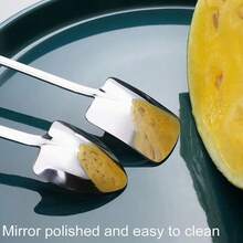 2Pcs/4Pcs Portable Stainless Steel Spoons, Creative Dessert Watermelon Scoops, Fruit Ice Cream Spoons For Halloween, Christmas Gift Party Dining - Multicolor - View 14