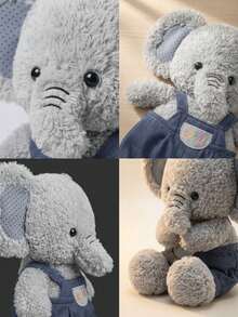 35cm Shy Elephant Doll Cartoon Plush Toy, A Lovely Elephant Plush Toy, Suitable As A Gift For Children, Valentine's Day Gift, Birthday Gift, Christmas Decoration, Home Decoration, And Holiday Gift. - Blue - View 4