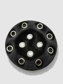 ROMWE Grunge Punk 1pc Punk Style Metal Ring Beret Hat, Spcial Designal Hat, Suitable For Daily Wear And Parties, All Seasons