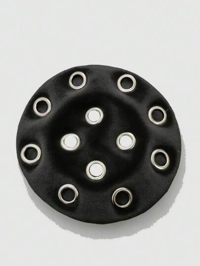 Grunge Punk 1 Stück Punk-Stil Metall-Ring Barett Hut, Nischenentwurf, personalisierter Hut, geeignet für den täglichen Gebrauch und Partys, ganzjährig