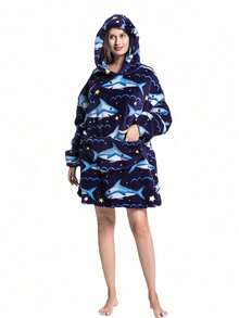 1 Áo choàng ngủ có mũ bằng vải nỉ dày dặn, unisex - Đồ mặc nhà mùa đông cỡ lớn, 100% polyester, có túi và cổ tay áo co giãn, thích hợp sử dụng trong nhà/ngoài trời, Áo hoodie - Áo nỉ lông xù cỡ lớn có tay áo và túi lớn, chăn ấm áp cho nam và nữ, hoàn hảo cho ghế sofa hoặc giường, chất liệu flannel thoải mái, món đồ không thể thiếu cho Halloween, áo ngủ, ấm áp và chống lạnh. - Nhiều màu - Xem 14