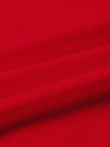 SHEIN LUNE Áo thun dài tay in kỹ thuật số chủ đề Paris lãng mạn, thoải mái, đa năng, thường ngày, dành cho nữ, thích hợp mặc khi đi chơi và mặc hàng ngày, mùa xuân/hè - Đỏ - Xem 6