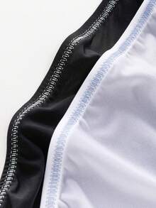 WENEZON 2pcs Men's Simple Contrast Waistband Comfortable Briefs
