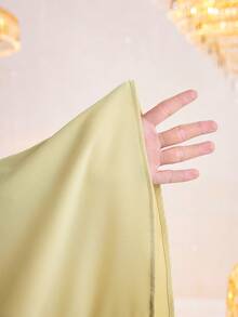 Al Najma Plus Size Women Elegant Party Ribbon Decor Arabic Style Dress - Lime Green - View 7