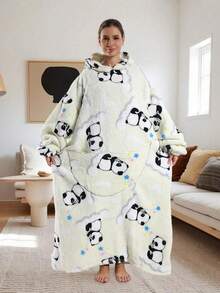 1 Áo choàng ngủ có mũ bằng vải nỉ dày dặn, unisex - Đồ mặc nhà mùa đông cỡ lớn, 100% polyester, có túi và cổ tay áo co giãn, thích hợp sử dụng trong nhà/ngoài trời, Áo hoodie - Áo nỉ lông xù cỡ lớn có tay áo và túi lớn, chăn ấm áp cho nam và nữ, hoàn hảo cho ghế sofa hoặc giường, chất liệu flannel thoải mái, món đồ không thể thiếu cho Halloween, áo ngủ, ấm áp và chống lạnh. - Nhiều màu - Xem 12