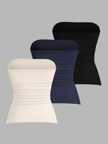 Sweetra Women's Casual Versatile Tube Top - Multicolor - View 2