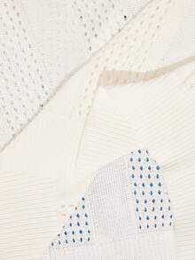 Women's Tennis Style Knit Sweater Top - White - View 6