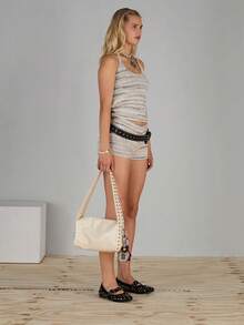 COUREZ Low Rise Knit Micro Shorts /Summer Outfits For Women Summer Shorts Y2K Summer Clothes Cute Vintage - Grey - View 6